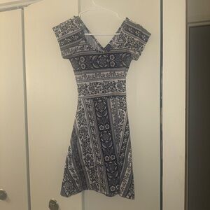 Ocean Drive Navy and White Patterned Mini Dress
